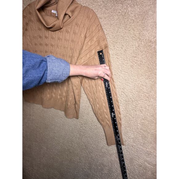NWT Veronica Beard Lova Pullover Cable Knit Turtleneck Sweater Camel Women Sz XL - Picture 14 of 16